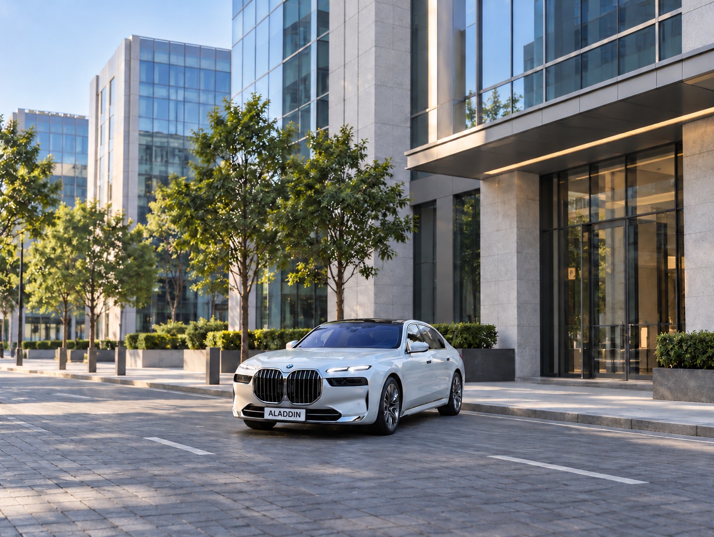 BMW 740i 2024 — exterior view